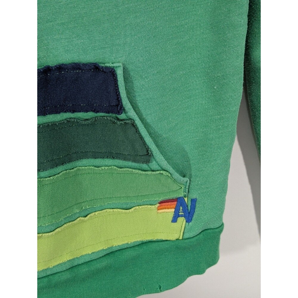 Aviator Nation 4 Stripe Zip Up Hoodie Kelly Green Sz M * Fits Like S Distressed - Picture 7 of 14
